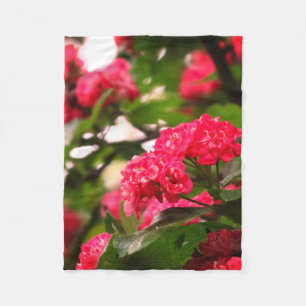 Rosa Blumen Fleece Decke, Klein
