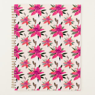 Rosa Blumen Floralmuster Design Planer