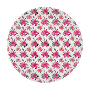 Rosa Blumen Floralmuster Design Schneidebrett