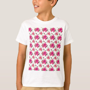 Rosa Blumen Floralmuster Design T-Shirt