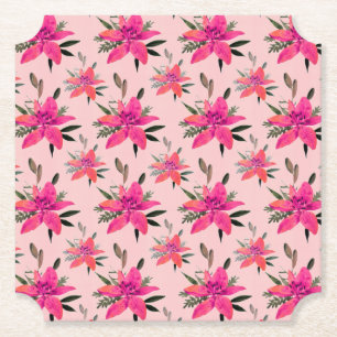 Rosa Blumen Floralmuster Design Untersetzer