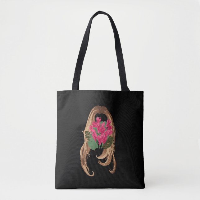 Rosa Blumen & Frauengesicht (Vorderseite)