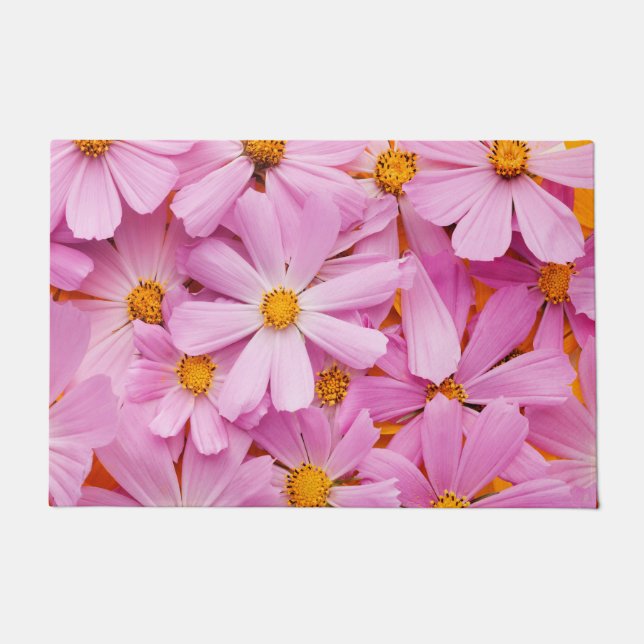 Rosa Blumen Fußmatte (Vorderseite)