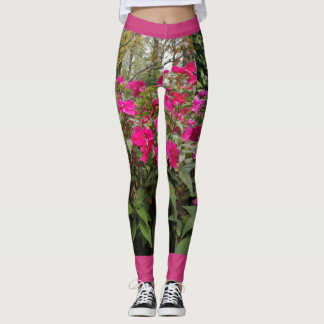Rosa Blumen-Garten-Leggings Leggings