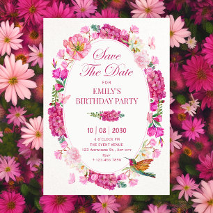 Rosa Blumen Garten Save The Date