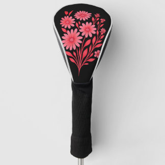 Rosa Blumen-Golfschlägerkopfabdeckung Golf Headcover