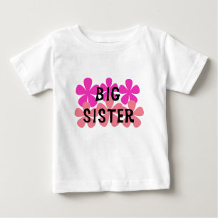 Rosa Blumen-große Schwester-T - Shirts und