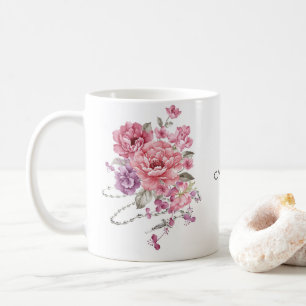 Rosa Blumen-heiliges Rosenbeet Memorare Gebet Kaffeetasse