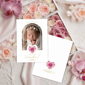 Rosa Blumen Herz Paten Antrag Design