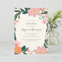 Rosa Blumen Hübsche Botanische Umrandung Brautpart