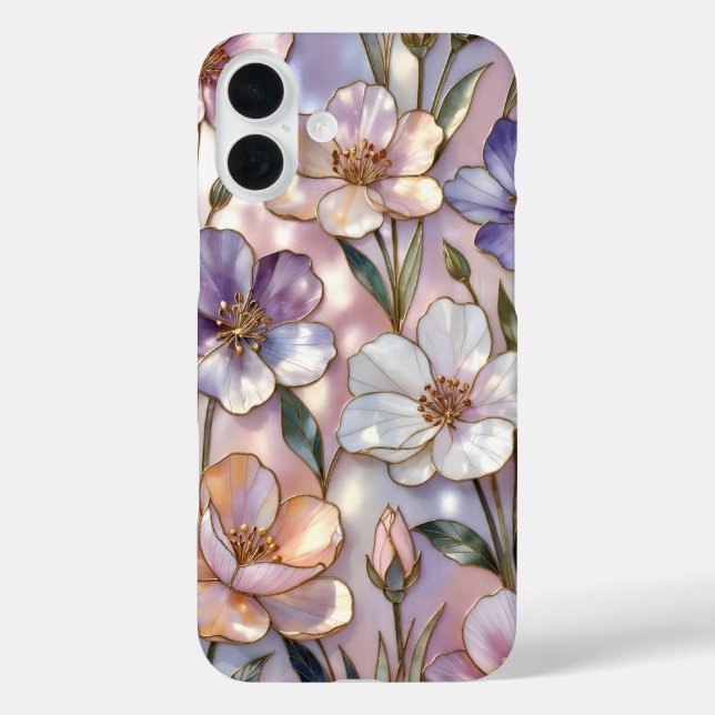 Rosa Blumen iPhone-Hülle Buntglas Elegant Case-Mate iPhone Hülle (Rückseite)