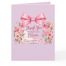 Rosa Blumen-Lehrertags-Grußkarte