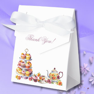 Rosa Blumen-Lila Whimsical-Tea-Brautparty Geschenkschachtel