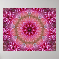 ROSA BLUMEN-MANDALA-KALEIDOSKOP-KUNST