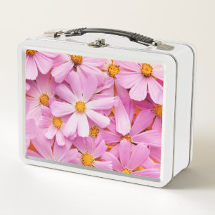 Rosa Blumen Metall Brotdose
