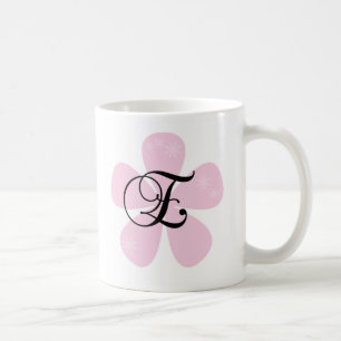 Rosa Blumen-Monogramm E Kaffeetasse