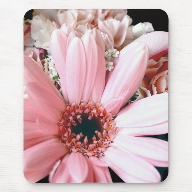 Rosa Blumen Mousepad (Vorne)