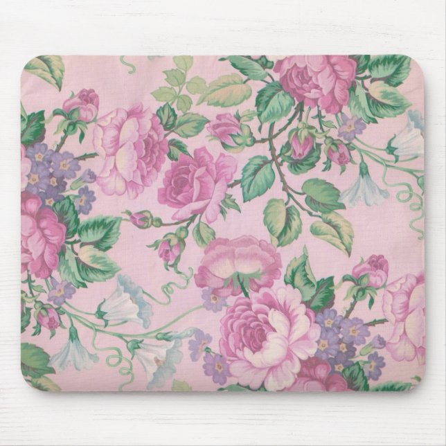 Rosa Blumen Mousepad (Vorne)