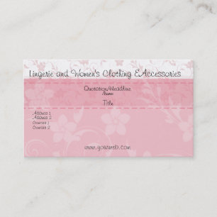 Rosa Blumen-Muster-weibliche handgemachte Mode Visitenkarte