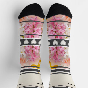 Rosa Blumen- Name Nummer Socken