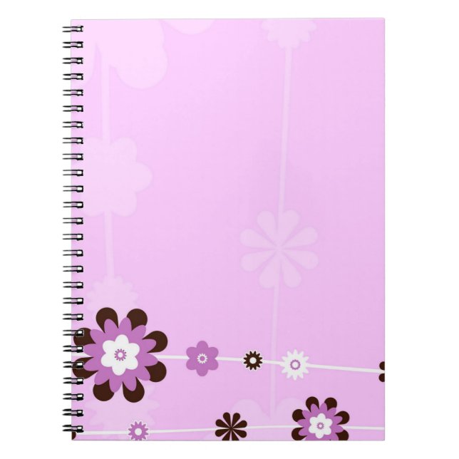 Rosa Blumen-Notizbuch-Zeitschrift Notizblock (Vorderseite)