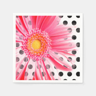 Rosa Blumen-Partyservietten Serviette