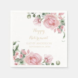 Rosa Blumen-Ruhestandsfeier Serviette