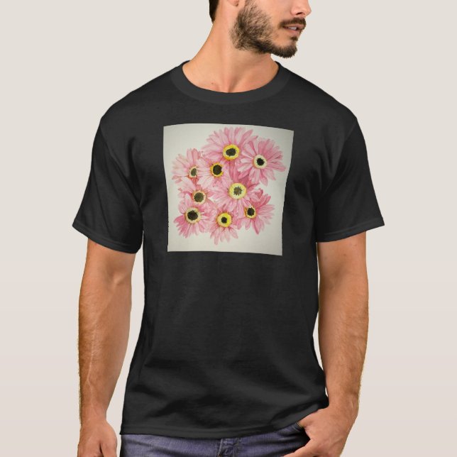 Rosa Blumen-Shirt T-Shirt (Vorderseite)