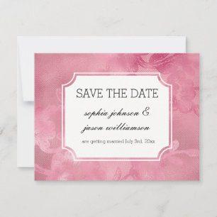 Rosa Blumen-Spitze Save-the-Date Save The Date