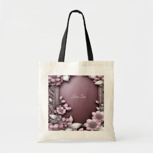 Rosa Blumen-Taschentuch Tragetasche