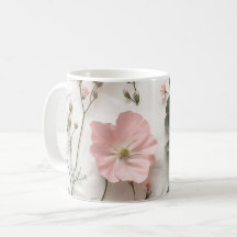Rosa Blumen-Tasse | Elegante botanische Kaffeetass