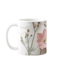 Rosa Blumen-Tasse | Elegante botanische Kaffeetass