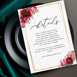 Rosa Blumen und Imitate Goldhochzeit Begleitkarte