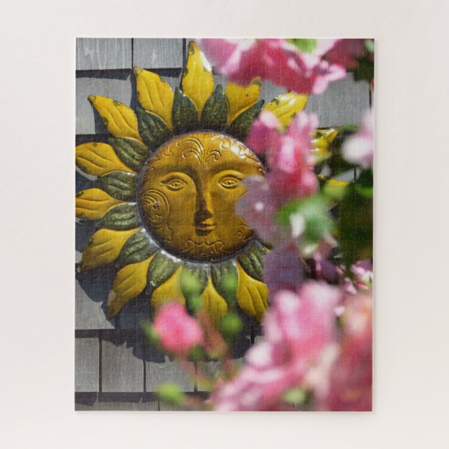 Rosa Blumen und Sonne - Martha's Vineyard Puzzle (Vertikal)