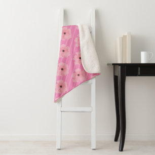 Rosa Blumen und Streifen Sherpa-Decke Sherpadecke
