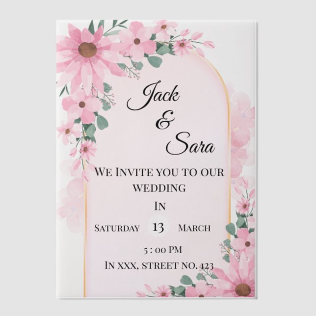Rosa Blumen Vellum Overlay (Vorderseite)