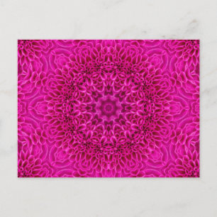Rosa Blumen Vintage Fraktal Kaleidoskop Postkarte