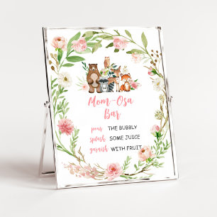 Rosa Blumen-Wald-Dusche Mom Osa Bar Schild