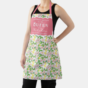 Rosa Blumen Zitronen Citrus Königin der Küche Schürze