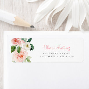 Rosa Blumenadresse Label Blush Rose Quinceañera