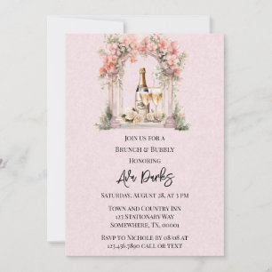 Rosa Blumenarschsieger - Brunch & Bubbly Einladung