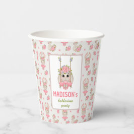 Rosa Blumenballerina niedliche Hobbymädchen Geburt Pappbecher