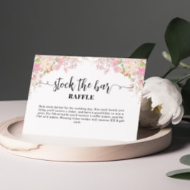 Rosa Blumenbeete im Bar Brautparty Begleitkarte