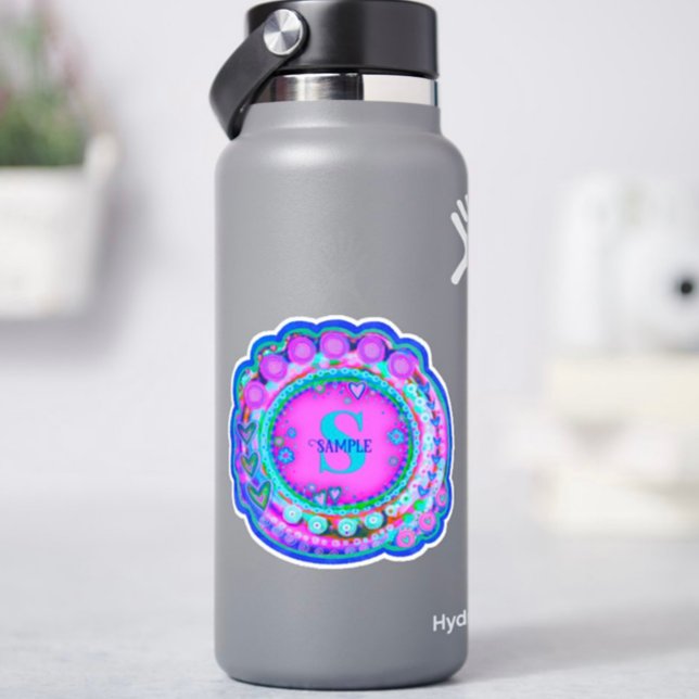 Rosa Blumenbezeichnung und Initialzündung Custom Aufkleber (Von Creator hochgeladen)