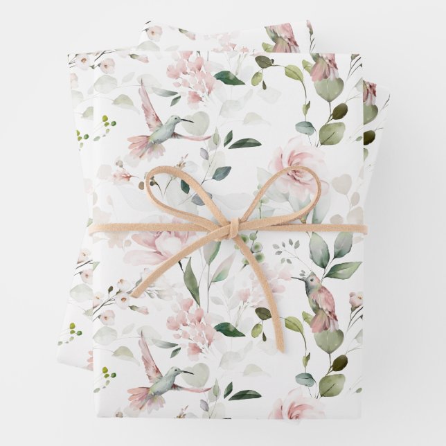 Rosa Blumenblätterpapier Geschenkpapier Set (Beispiel)