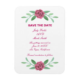 Rosa Blumenblätterung Save the Date Magnet