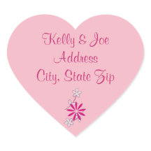 Rosa Blumenblumen Rücksendeadresse Sticker