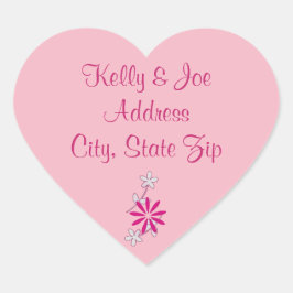 Rosa Blumenblumen Rücksendeadresse Sticker