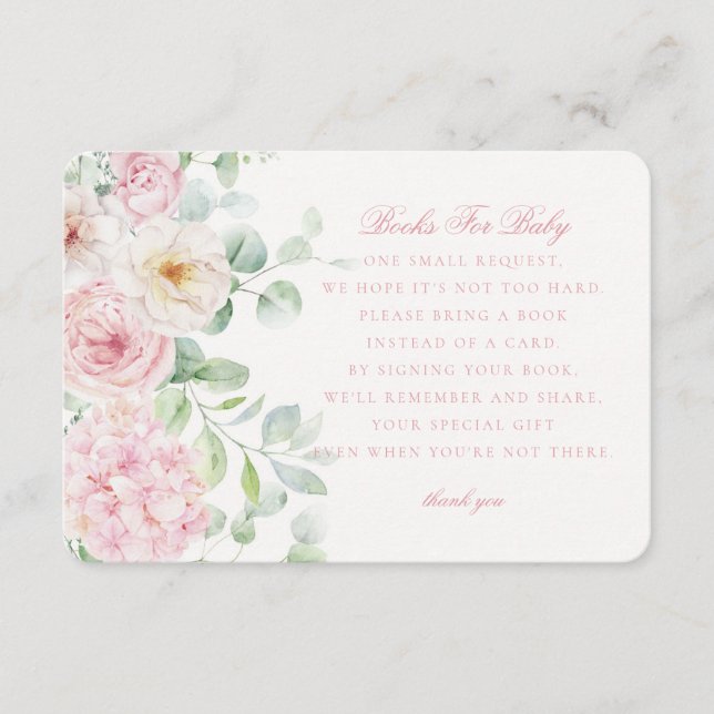 Rosa Blumenbücher für Baby in Bloom Hydrangea Begleitkarte (Vorderseite)