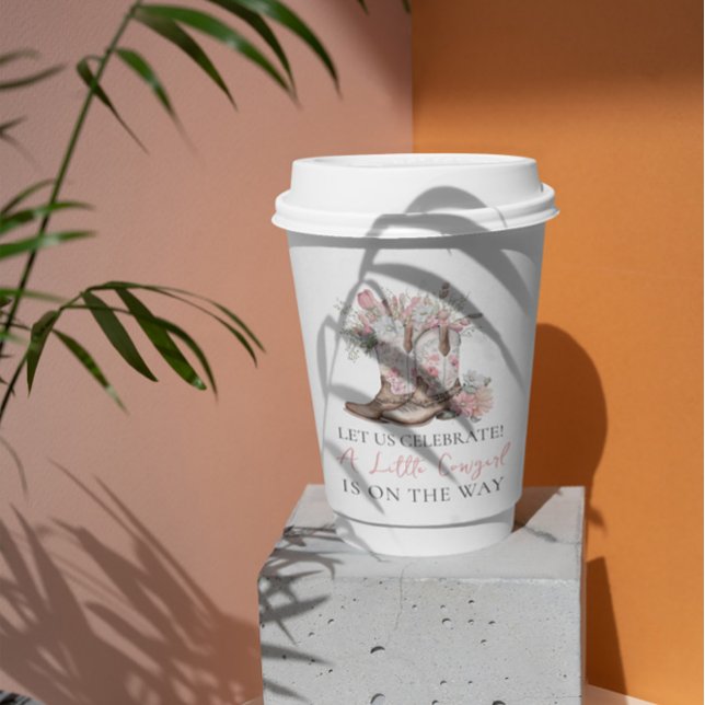 Rosa Blumencowgirl Stiefel und Green Bay Dusche Pappbecher (Von Creator hochgeladen)